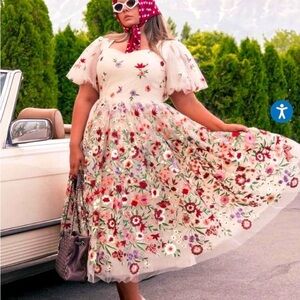 Jessakae Floral Embroidered Dress